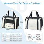 BurgeonNest Cat Carrier, Soft Sided Travel Pet Carrier, Medium Beige | Soft sided cat carrier with top loading mesh windows and storage pocket for everyday pet travel