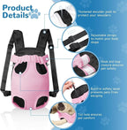 YUDODO Pet Dog Carrier Backpack Adjustable Front Carrier for Small Dog Cat | Legs Out Design, Easy-Fit Travel Backpack, Hiking and Walking, Durable Comfortable, Perfect for Outdoor, Pink, S