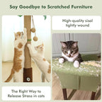 Woochpet Tall Cat Scratching Post,Cat Toys,Cat Scratcher Tree for Large Cat | Heavy Duty,Protect Sofa,Modern Boho,Cat Ball Track,Cat Tree,For Indoor Cats