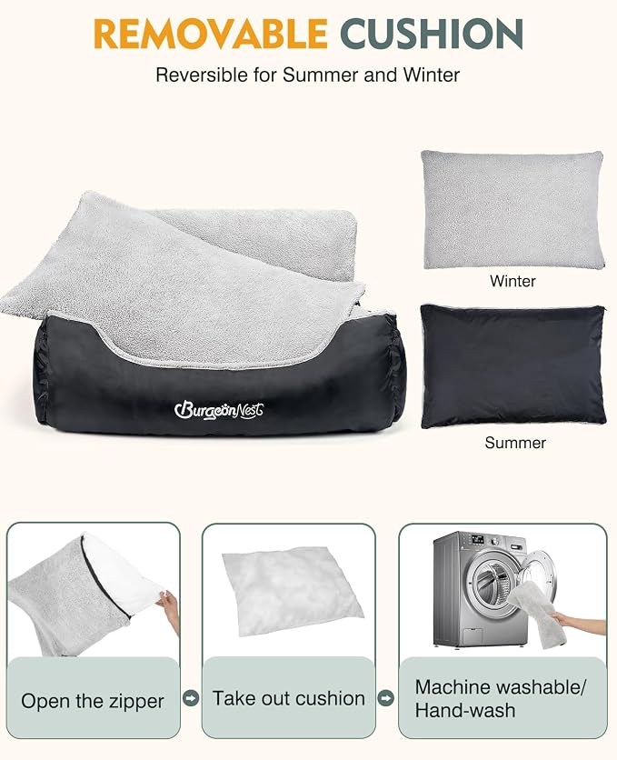 BurgeonNest Dog Car Seat for Small Dogs & Cats Under 55 lbs,Black