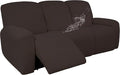 Easy-Going 100% Dual Waterproof Recliner Sofa Cover, 8-Pieces Stretch Relining Couch Cover with Pocket, Jacquard 3 Seat Sofa Slipcover Leakproof Washable (Sofa, Chocolate)