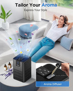 MOOKA H13 HEPA Air Purifiers for Home Large Room up to 1250 Ft², M05 Black | 15dB Ultra Quiet Air Cleaner for Bedroom Office with Aromatherapy, Perfect for Pet Hair, Dander, Dust, Smoke & Odors Filter
