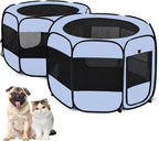 2-in-1 XLarge Pop Up Dog Playpen, Cat Puppy Pet Playpen, Indoor Outdoor Cats Enclosed, Cat Tent Crate Cage Kennel, Portable Playpen for Kitten and Small Animals(No Divider, Unified Space)