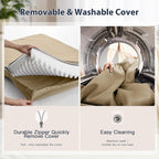 BFPETHOME Outdoor Dog Bed for Large Dogs, Waterproof, Orthopedic with Removable Washable Cover, Egg Crate Foam Mat (47 x 29in, Beige)