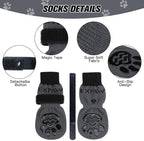 EXPAWLORER 6PCS Anti-Slip Dog Socks to Prevent Licking Paws,Dog Shoes for Hot Pavement,Best Paw Protector Traction Control on Hardwood Floor,Dog Booties for Puppy Small Medium Large Senior Dogs