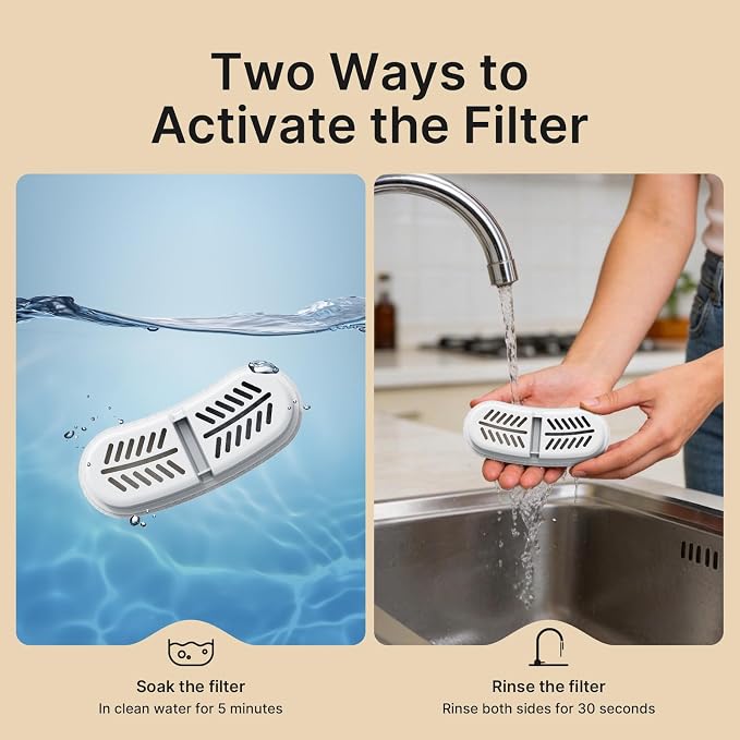 12-Pack Replacement Filters, For PUWF016, 6-Month Supply | Compatible With Battery Operated Cat Water Fountain PUWF016