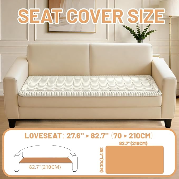 Waterproof Couch Cover for Dogs Washable,Nonslip Fuzzy Durable Pet Friendly | Soft Slipcovers for 3 Cushion Sofa Cover,Plush Thick Protector Fits Mat Bed Leather & Fabric Couches (White 27.6"x82.7")