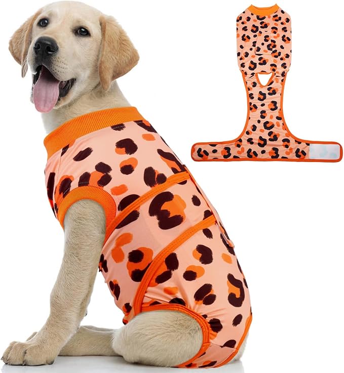 Kuoser Dog Recovery Suit After Surgery, Spay Neuter Surgical Suit for Dogs | Post Surgery Anti-Licking Dog Onesie Protects Wounds and Incisions, E-Collar & Cone Alternative Bodysuit for Female Male Dogs