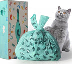 Cat Litter Disposal Bags and Dog Poop Bags with Handle,Cornstarch Based Extra Thick and Guaranteed Leak Proof Poop bags for Kitty and Doggy(180 Count 1.1 Gallon,Lavender Scent)