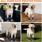 EXPAWLORER Dog Socks to Prevent Licking Paws with Grippers for Hot Pavement | For Hardwood Floors Anti Slip, Reflective Dog Boots & Paw Protectors Shoes Booties with for Senior Small Medium Large Dogs XS