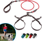 SparklyPets - Double Dog Bungee Rope Leash for 2 Small Dogs - Dual Dog Lead for Small Breeds - Soft Handles, No Tangle, Adjustable Couplers - Flow Leash, 2 Dogs Walking Accessory