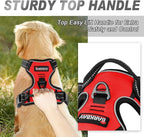 BARKBAY No Pull Dog Harness Front Clip Heavy Duty Reflective Easy Control Handle for Large Dog Walking(Red,XS)