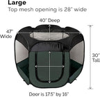 Furhaven Portable Dog Playpen Cat Tent, Pet playground,Kennel foldable indoor outdoor zippered puppy crate - Hunter Green, Large