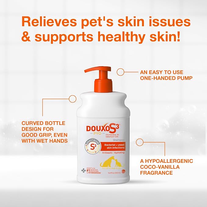 Douxo S3 PYO Chlorhexidine Shampoo For Dogs, Medicated Shampoo Antibacterial & Antiseptic, Yeast Infection Treatment for Dogs & Cats, Clinically Proven, 16.9 fl oz | Medicated Shampoo Antibacterial & Antiseptic, Yeast Infection Treatment for Dogs & Cat...