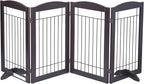 Spirich Freestanding Wire Pet Gate for Dogs, 30 inches Tall Dog Gate for The Houes, Doorway, Stairs, Pet Puppy Safety Fence,Set of Support Feet Included (Espresso, 4 Panels) ASIN: B07T8Z8NKL