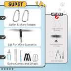 Supet Dog Grooming Hammock for Nail Trimming, Pet Grooming Hanging Harness | Restraint Dog Leashes Sling, Stress-Free Animal Holder Set for Clipping Nails, Ear & Eye Cleaning, Medicine(Black, 2XS)