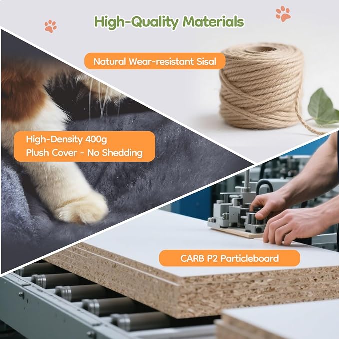Taoqimiao 79in Cat Tree, Tall Large Cat Tower for Indoor Adult Cats S10G | Easy assembly, Sturdy, Multi Level, Easy Clean, Cozy Condo, Perches, Baskets, Suitable for Kittens and Adult Cats