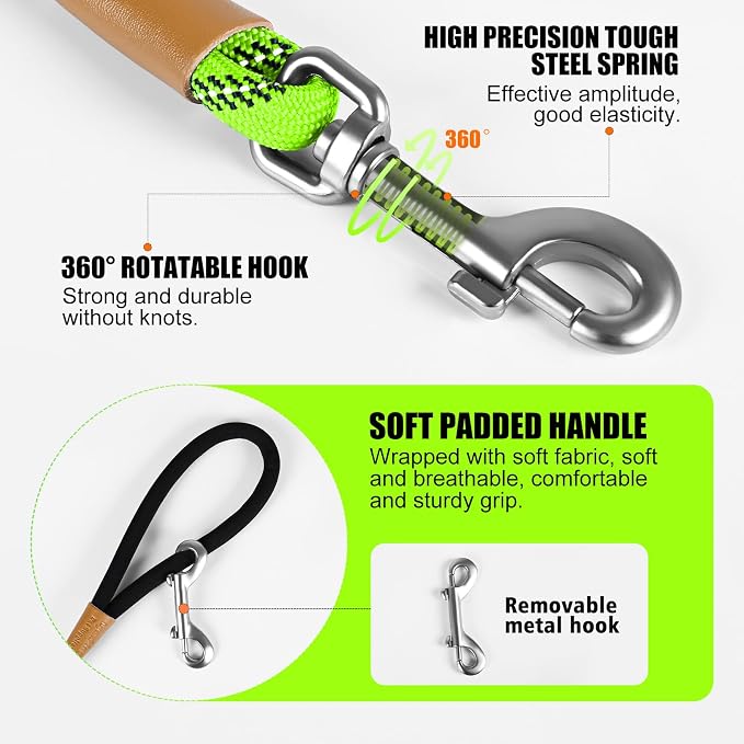 lynxking Long Dog Leash Reflective 15FT 30FT 50FT Check Cord Dog Training Leash Padded Handle Heavy Duty Puppy Rope for Small Medium Large Dog