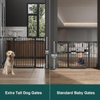 Cumbor 36 in Extra Tall Baby Gate for Stairs, 29.7-51.5 in Dog Gate Black | Mom's Choice Awards Winner, Auto Close and Double Lock Child Gate for Toddlers & Pets, Pressure or Hardware Mounted