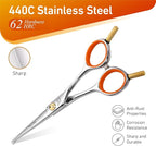 5'' Small Straight Scissors Lightweight Dog and Cat Grooming Scissors with Safety Round Tip JP440C Stainless Steel Sharp Blades for Body Facial Nose Ear and Paw Hair Easy Use