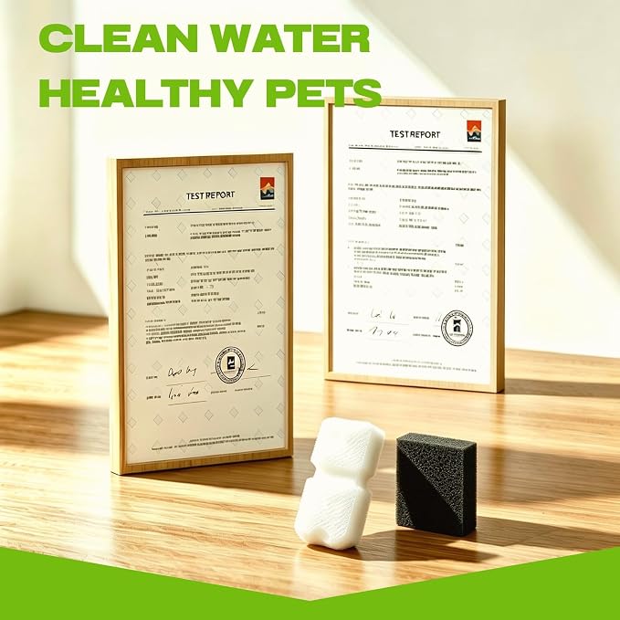 KOOGMOON Official 12 Pcs Replacement Automatic Cat Water Fountain Filters | 6 Filters & 6 Pump Filter Sponges, Compatible with GIOTOHUN/HOOISE/ATMZIQXR/UMOCUOY/IHOUONE Pet Water Fountain, 3 Months Set