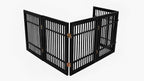 Urnporium Pet Dog Gate Freestanding, Strong Durable Folding Wooden Fence, Portable Acacia Hardwood Safety Barrier for Indoor & Outdoor Use (Black Pet Gate, 5 Panel 24" Tall)