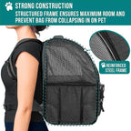 PetAmi Dog Backpack Carrier for Small Medium Dogs Large Cats up to 18 lbs, 2 Side Entry, Structured No-Collapse Frame, Airline Approved Ventilated Pet Backpack for Hiking Camping Travel, Charcoal