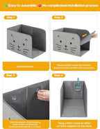 Waterproof Cat Litter Box Enclosure Splash Guard with Removable Mat, Cat Box Enclosure with 2 Hooks for Scoop, Anti-Leakage, Dust Control, Easy to Clean-24.02 x 16.14 x 16.14 inches