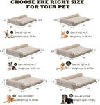 WINDRACING Orthopedic Dog Beds for Medium Dogs, Waterproof Egg Foam Dog Sofa Bed with L Bolster Sides, Washable Medium Pet Bed with Removable Cover & Non-Slip Bottom, 36 x 23 inch, Beige