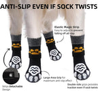 PUPTECK Anti Slip Dog Socks with Double Grippers for Hardwood Floors, Shoes for Hot/Cold Pavement, Boots & Paws Protectors to Prevent Licking, Traction Booties for Senior Small Large Dogs