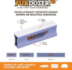 FurDozer Pet Hair Remover & Auto Detailing Tools - Cat & Dog Hair Remover for Carpets, Car Interiors, Couches, Bedding, & Pet Furniture (Purple, (3 Pack) - X6, X3 PRO, X3 MINI)