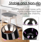 SuperDesign Mess Free 15° Slanted Bowl for Dogs and Cats, Tilted Angle Bulldog Bowl Dog Feeder, Non-Skid & Non-Spill, Easier to Reach Food M/1 Cup Dark Black