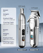 oneisall Dog Clippers for Grooming Thick/Matted Hair, 4-in-1 Grooming Kit | Detachable Stainless Steel Blade, Powerful Motor, IPX6 Waterproof, Low Noise, Paw Trimmer and Nail Grinder, 9 Guide Combs