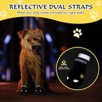 Dog Shoes for Large Dogs, 360°Anti Slip Medium Dog Boots & Paw Protectors Winter Snowy, Waterproof 4Pcs Dog Booties with Reflective Strips (Size 1: 1.57''x2.09''(W*L), Black)