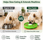Slow Feeder Dog Bowl Silicone Suction Cup Anti Spill Dogs Cats Light Green
