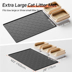Bulkniu Silicone XL Cat Litter Mat, 28"X40", Raised Edge Waterproof, Black | Litter Trapping & Recycling, Easy to Clean, Non-Slip, Durable Safe & Odorless, Paw Friendly