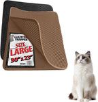 iPrimio Cat Litter Trapper Mat, Waterproof, Double Layer, 30" x 23", Brown | Double layer honeycomb traps scattered litter while the waterproof base blocks urine. Soft on paws and empties in one pour.