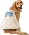 FLAdorepet White Large Dog Princess Dress Christmas Outfit Costume,6XL | Prefect for Easter Christmas Wedding Birthday Party;Ideal for Medium Large and Giant Dogs Girl,Soft Stain Summer Dog Clothes