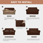 Easy-Going 100% Waterproof Couch Cover, 3 Cushion Couch Slipcover for Sofa | Leakproof Sofa Cover, Stretch Jacquard Furniture Protector Against Stain Spill from Kids, Pets, Dog (Sofa, Coffee)