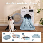 ChiXnuggle Orthopedic Dog Bed, Washable Cover, Faux Fur Bolster Pet Couch | waterproof,egg crate foam,non-slip bottom,for small medium dogs,light blue,30*24*7,dog sofa,puppy bed