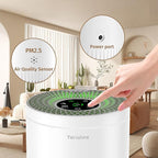 2 Pack Air Purifiers for Home Bedroom with PM 2.5 Air Quality Monitor | H13 True HEPA Air Filter Cleaner with 5 mode Light, Sleep Mode, Timer, Fragrance Sponge for Smoke, Odor, Dander