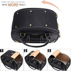 Dog Carrier Purse, Pet Carrier, Waterproof Premium Leather Pet Travel Portable Bag Carrier for Cat and Small Dog Home & Outdoor Medium Black
