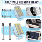 SlowTon Console Dog Car Seat - Portable Center Dog Car Seat for Small Dogs up to 9 lbs, Washable Pet Carseat with Soft Cushion Safe Protection Hooks & Storage Pocket, Blue