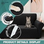 YEMYHOM Couch Cover Latest Jacquard Design High Stretch Sofa Chair Covers for Living Room, Pet Dog Cat Proof Armchair Slipcover Non Slip Magic Elastic Furniture Protector (Small, Leaf Patten Black)