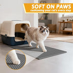 Pieviev Double Layer Cat Litter Mat Traps Scattered Litter 24''x15'' 2 Pack | Waterproof Urine Resistant Layer Litter Box Mat, Easy Collection, Soft on Kitty Paws, Gray Color for Indoor Cats