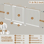 Fairy Baby Extra Wide Baby Gates 71.7-76.3 Inch, Auto Close Child Safety Gates for Stairs Banister Doorways Hallway,Indoor Safety Child Gates for Kids or Pets | Metal Child Safety Gates for Stairs Doorways Hallway, Indoor Walk-Thr Dog Gates for Kids or...