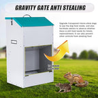 50 Lbs Automatic Dog Feeder for Large Dogs, Dog Food Dispenser | Galvanized Gravity Pet Feeder with Clear Gravity Door, for Large Breeds & Multiple Dogs, Indoor & Outdoor Use, Wall Mountable