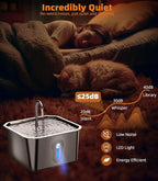 4L Large Cat Water Fountain for Multiple Cats with 8 Filters Pet Water Fountain for Cats Quiet Indoor Pets Dog Small Animal Automatic Dog Water Dispenser for Drinking Watering Supplies