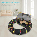 Outdoor Cat Enclosure 2-in-1, Extra Large Pop Up Cat Rolling Tent with 134" Tunnel for Indoor Cats, Expandable Foldable Cat Playpen for Backyard Camping, Fits Small Animals,1-Min Setup