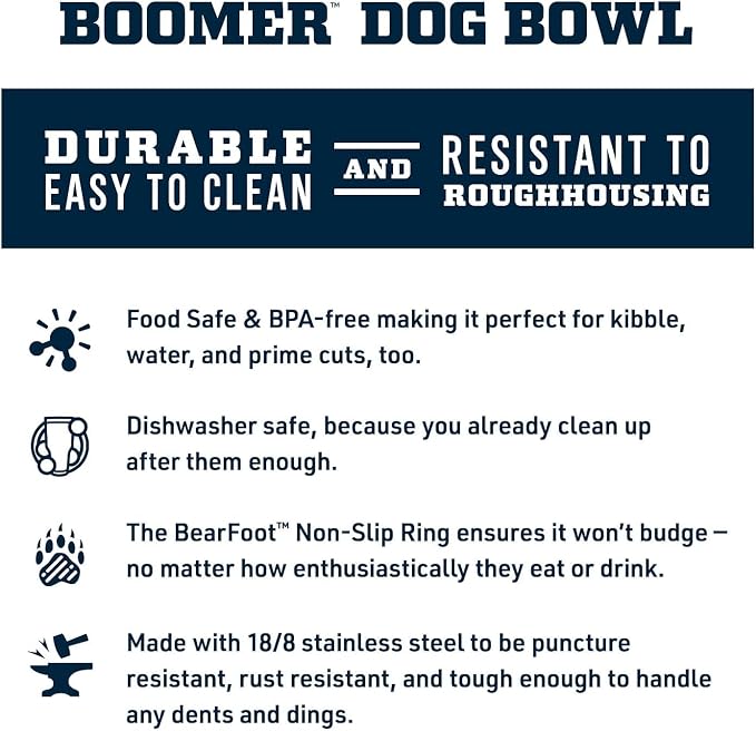 YETI Boomer 4, Stainless Steel, Non-Slip Dog Bowl, Holds 32 Ounces